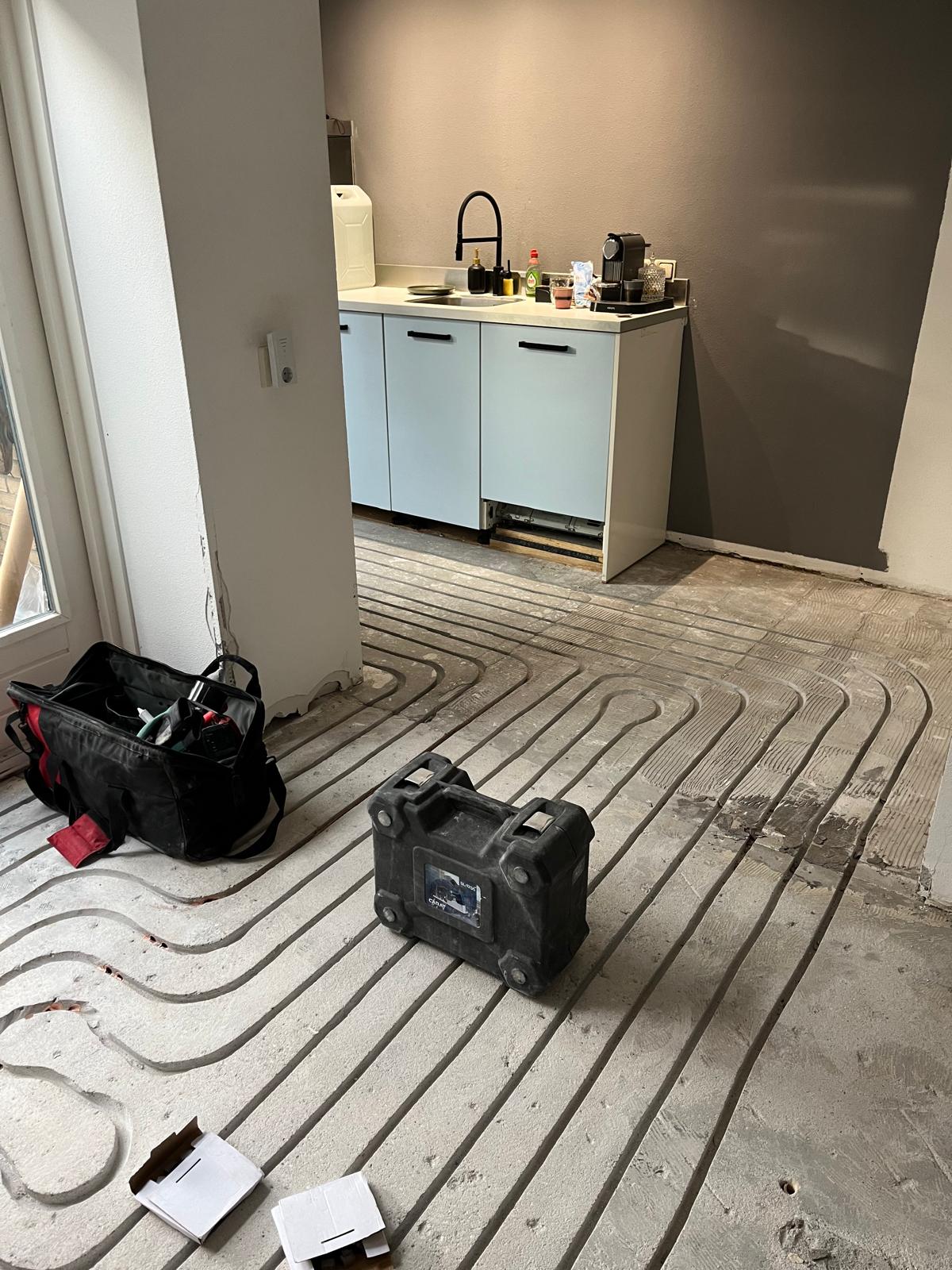 foto van infrezen vloerverwarming