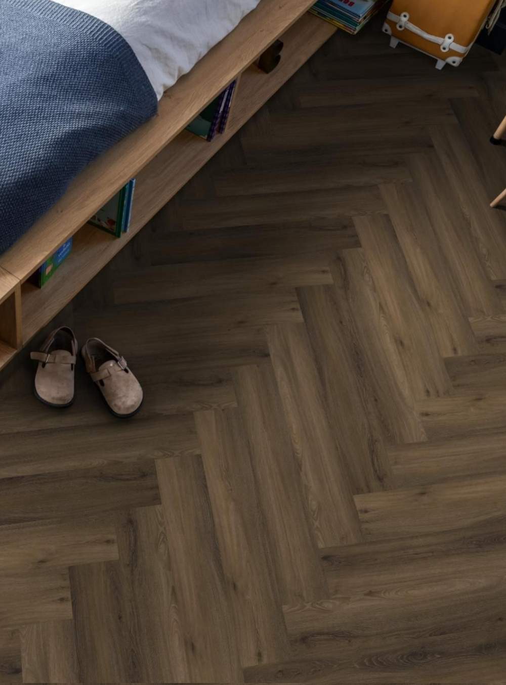 Sfeerfoto van warm bruin visgraat