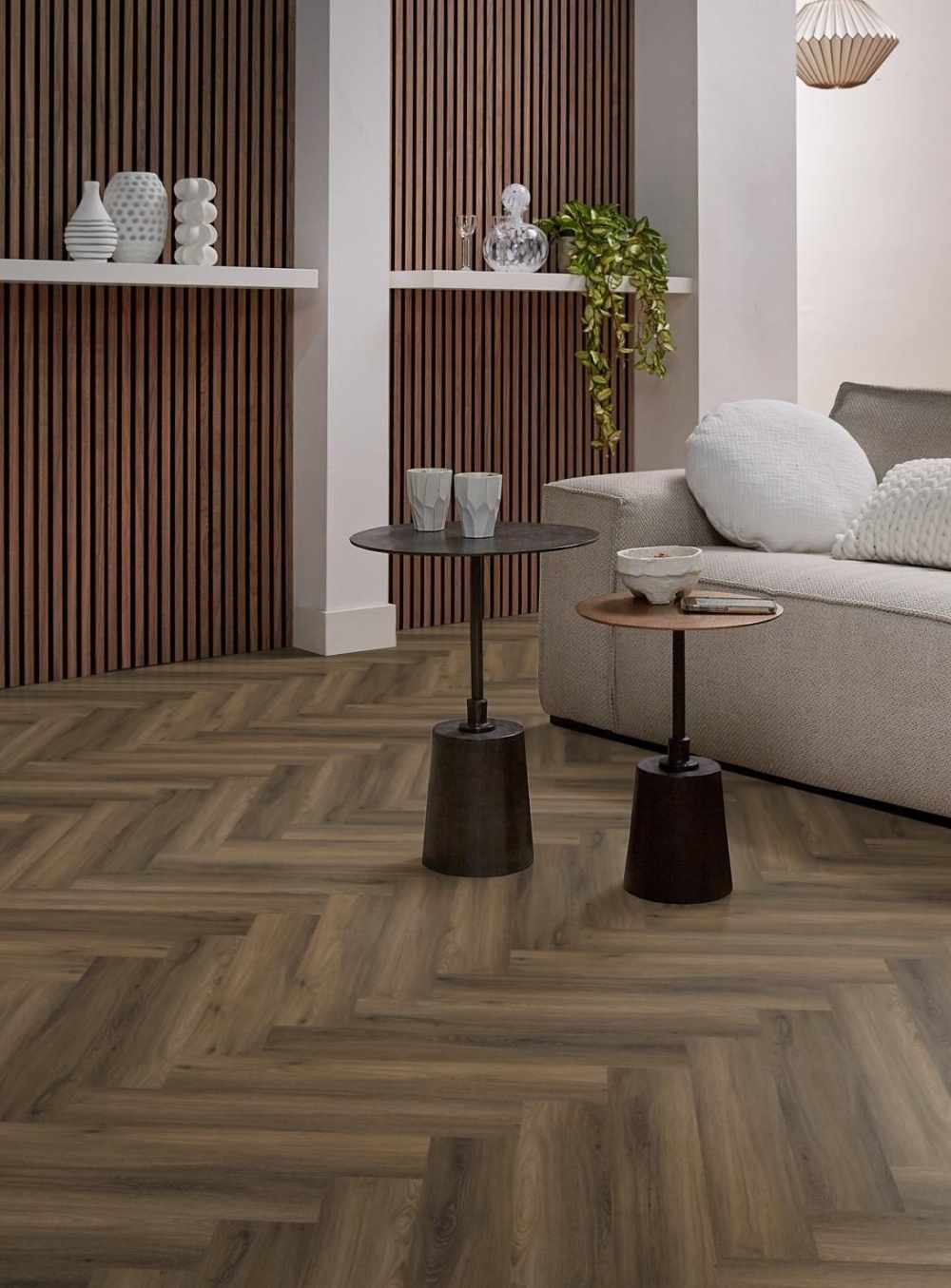 Sfeerfoto van warm bruin visgraat